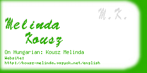 melinda kousz business card